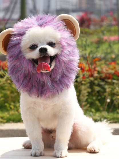 Lion Mane Pet Costume Hood – Soft Polyester Headwear for Dogs & Cats, S–L – view 9