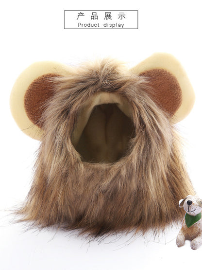 Lion Mane Pet Headwear – Novelty Costume Hood for Dogs & Cats – view 5