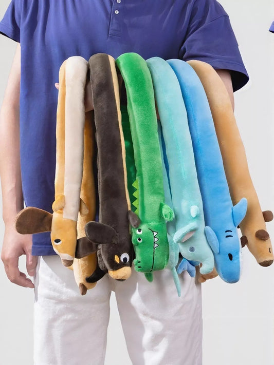 Long animal design squeaky plush stuffed pet toy for dogs and cats