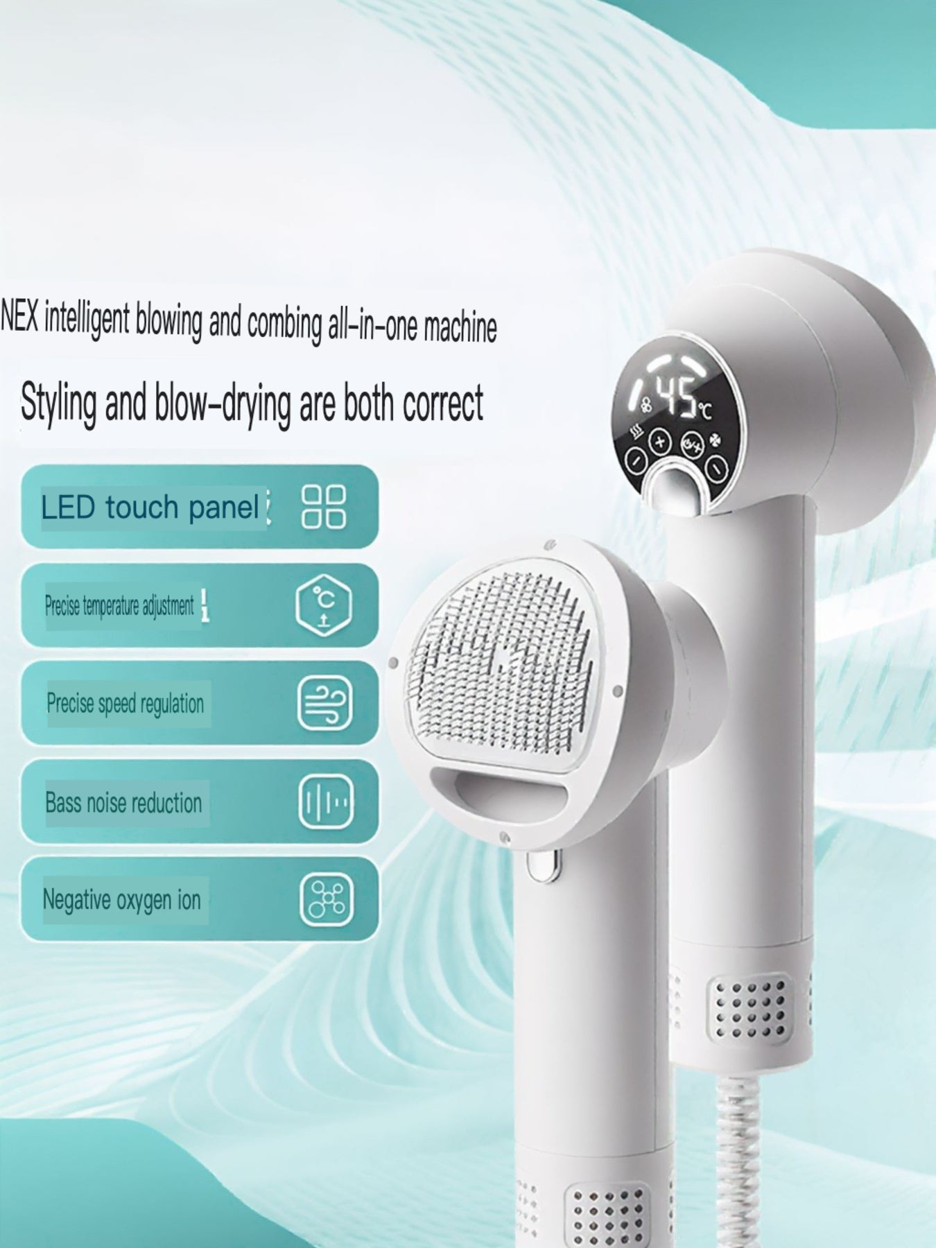 Low Noise Electric Pet Hair Dryer with Grooming Comb – view 7