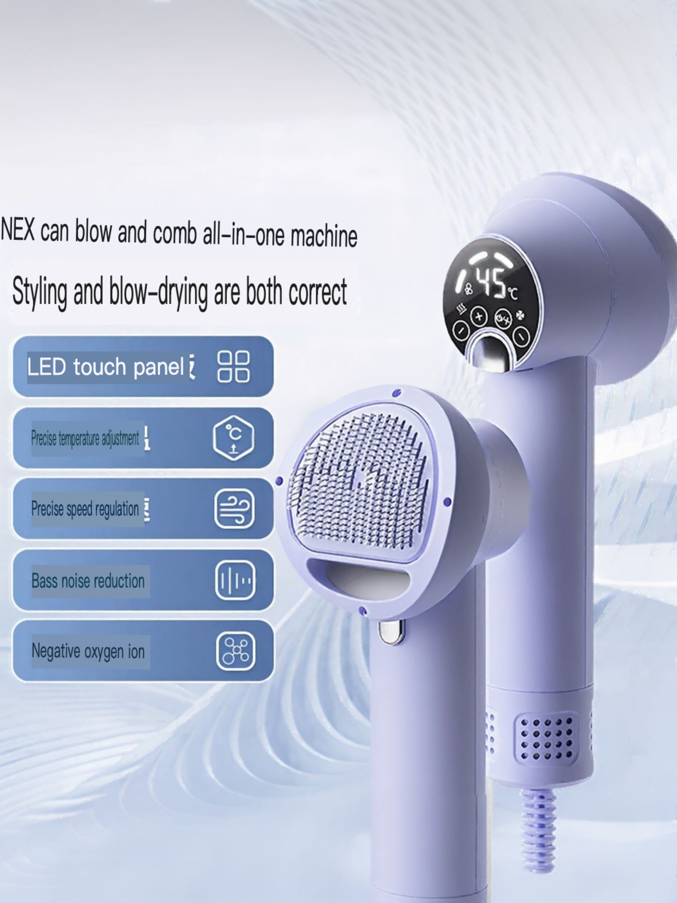 Low Noise Electric Pet Hair Dryer with Grooming Comb – view 8