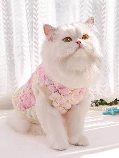 Mermaid Scale Plush Pet Top – Fantasy-Inspired Dog & Cat Costume Shirt – view 7