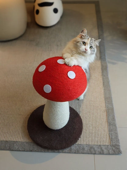 Mushroom-Shaped Hemp Sisal Cat Scratching Post – Novelty Scratcher for Cats – view 3