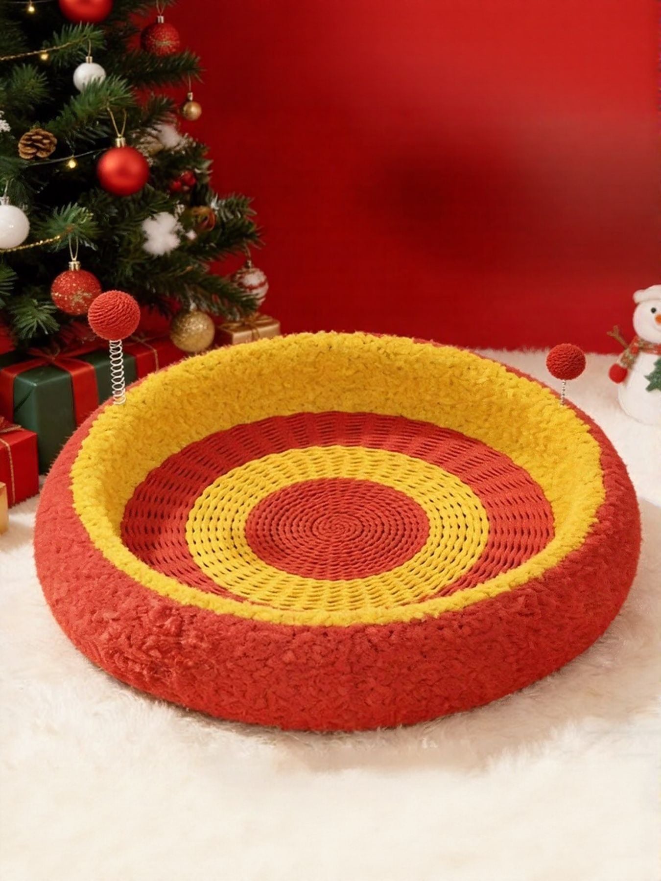 Oval Cotton Cord Cat Scratching Lounge Bed – view 2