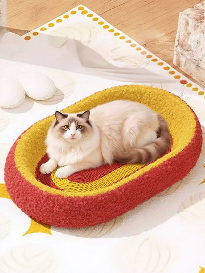 Oval Cotton Cord Cat Scratching Lounge Bed – view 3