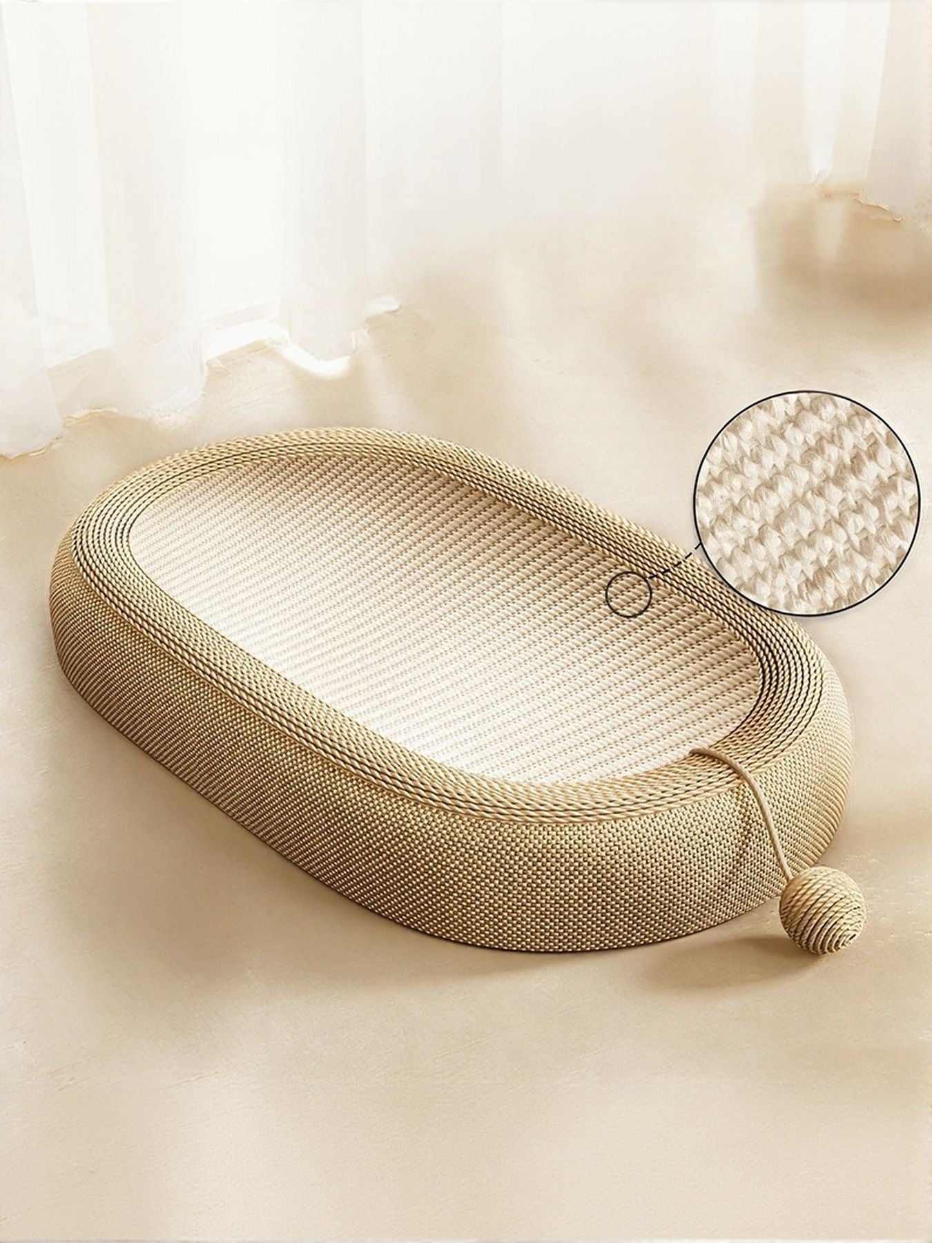 Oval Cotton Cord Cat Scratching Lounge Bed – view 9