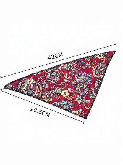 Paisley Print Pet Scarf & Hat Set – Boho Polyester Accessories for Dogs & Cats – view 10
