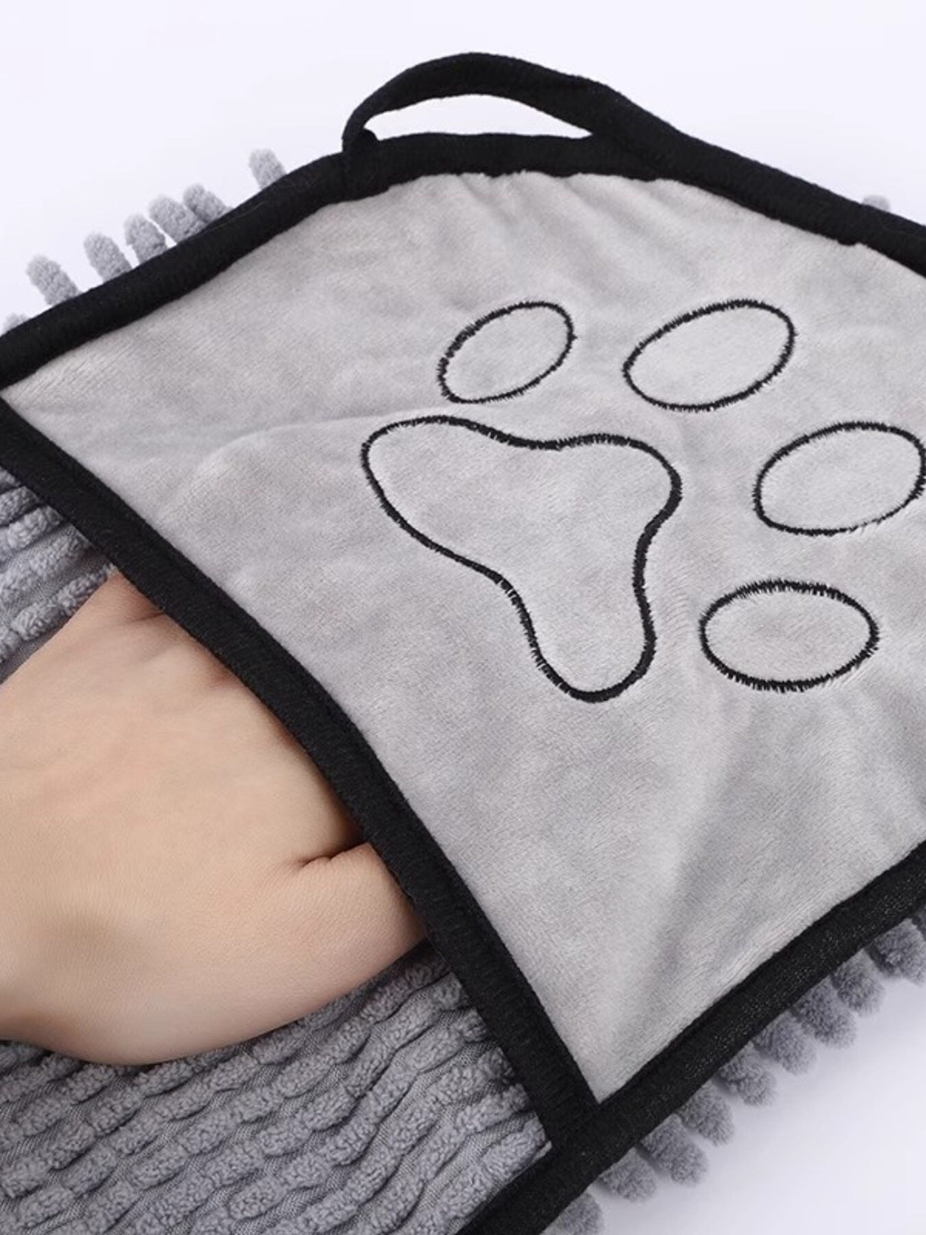 Paw Print Polyester Pet Towel – Soft Absorbent Drying Towel for Dogs & Cats – view 3