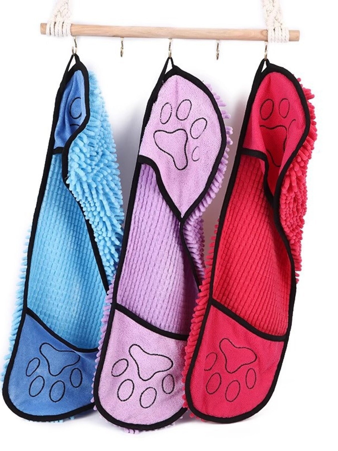 Paw Print Polyester Pet Towel – Soft Absorbent Drying Towel for Dogs & Cats – view 7