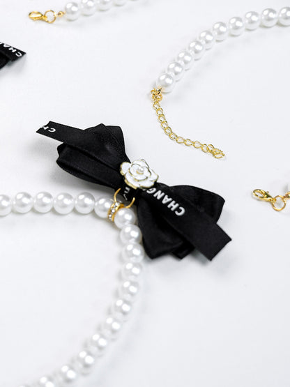 Pearl Bow-Knot Pet Necklace – Elegant Jewelry Accessory for Dogs & Cats – view 15