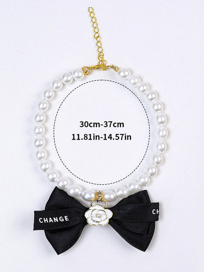 Pearl Bow-Knot Pet Necklace – Elegant Jewelry Accessory for Dogs & Cats – view 16