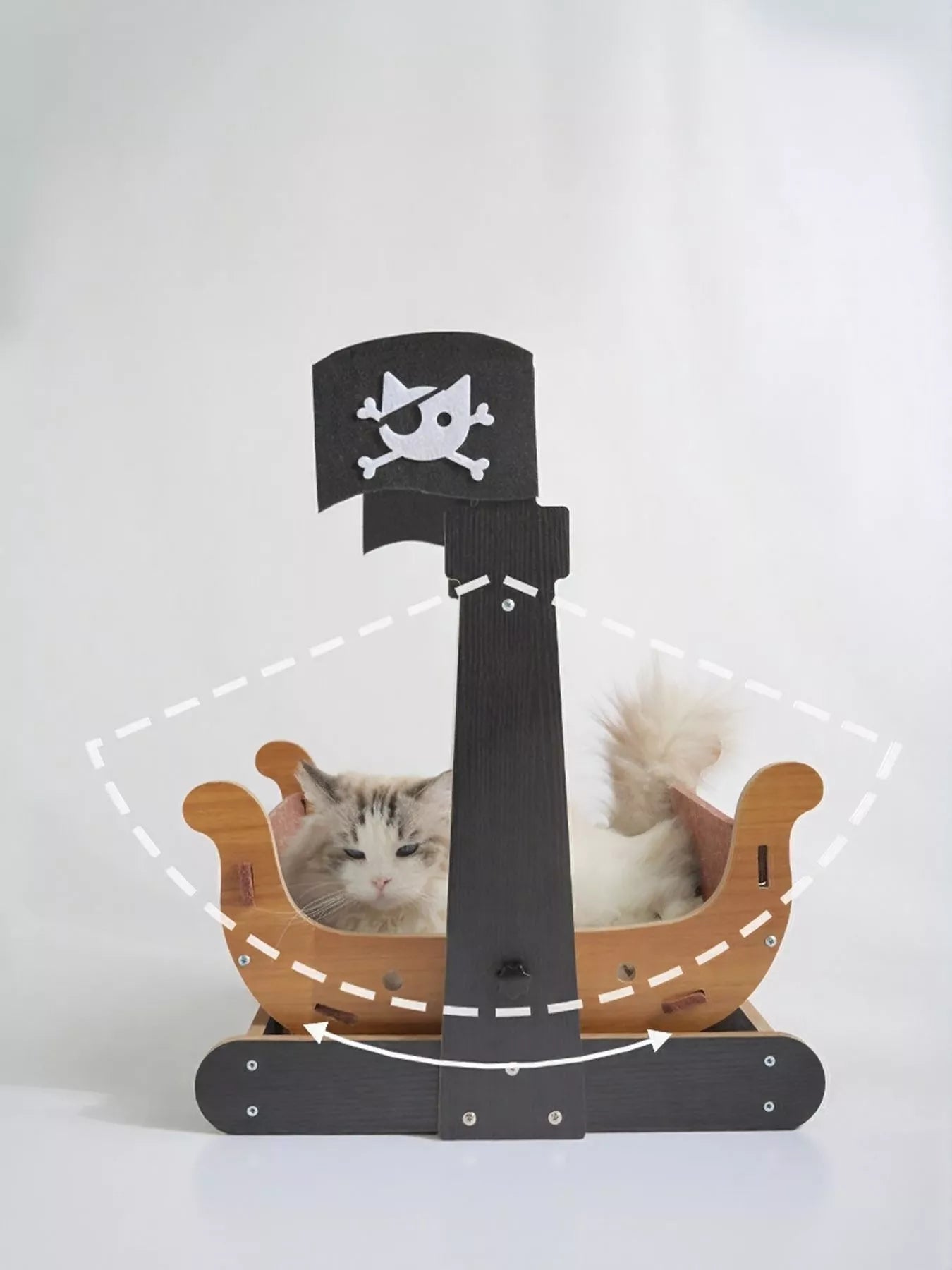 Pirate Ship Style Wooden Cat House – view 5
