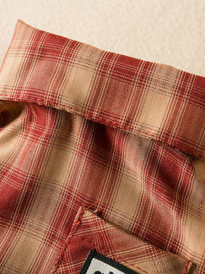 Plaid Button-Down Pet Shirt – Classic Polyester Dog & Cat Shirt with Pocket – view 11