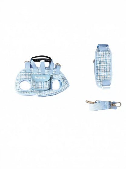 Plaid Pet Harness & Leash Set – 3-Piece Walking Set for Dogs & Cats – view 9