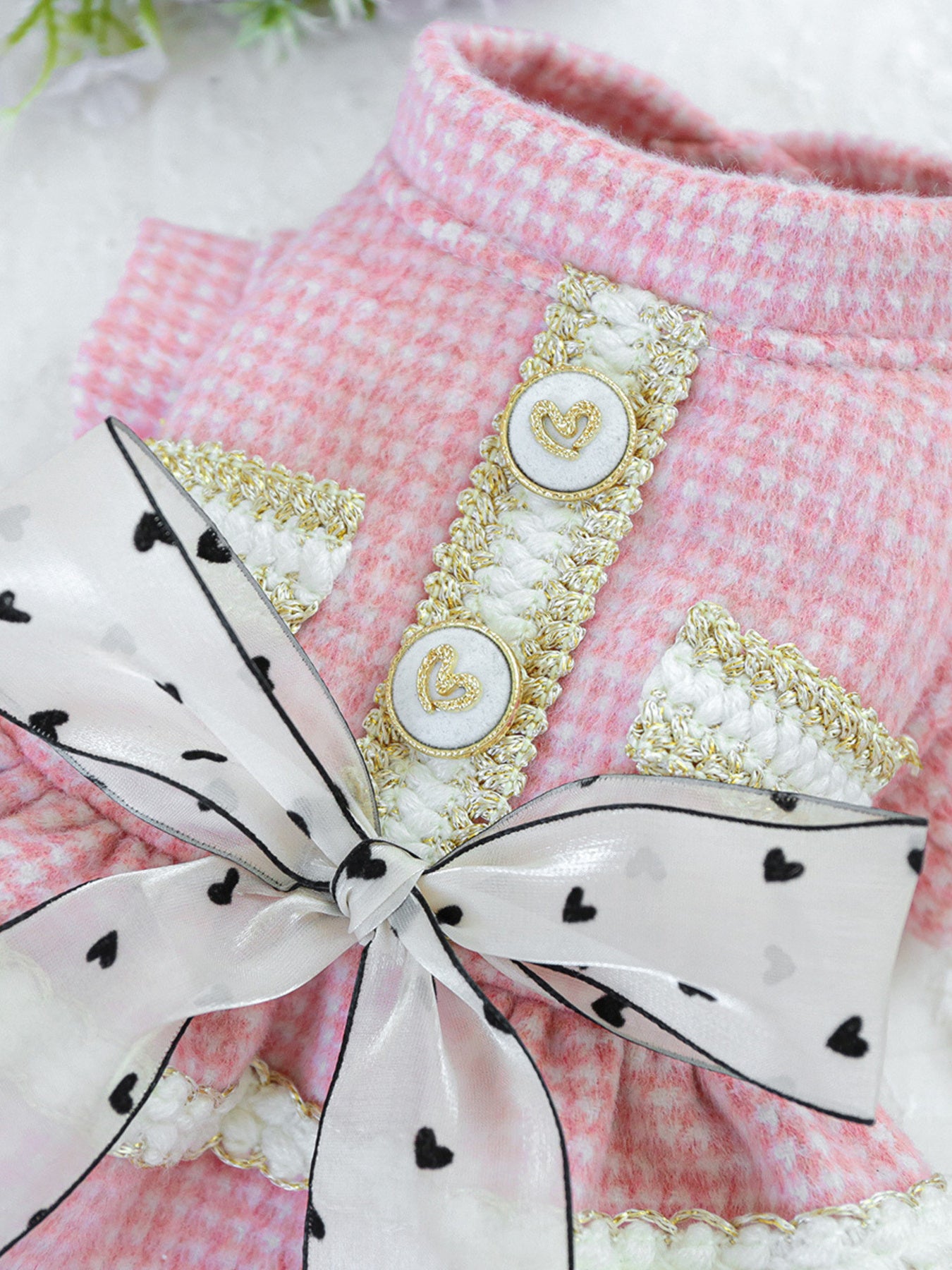 Plaid Ruffle Bow Pet Dress – Preppy Dog & Cat Party Dress – view 5