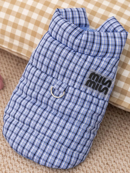 Plaid Ruffle Trim Pet Jacket – Buttoned Pocketed Coat for Dogs & Cats – view 4