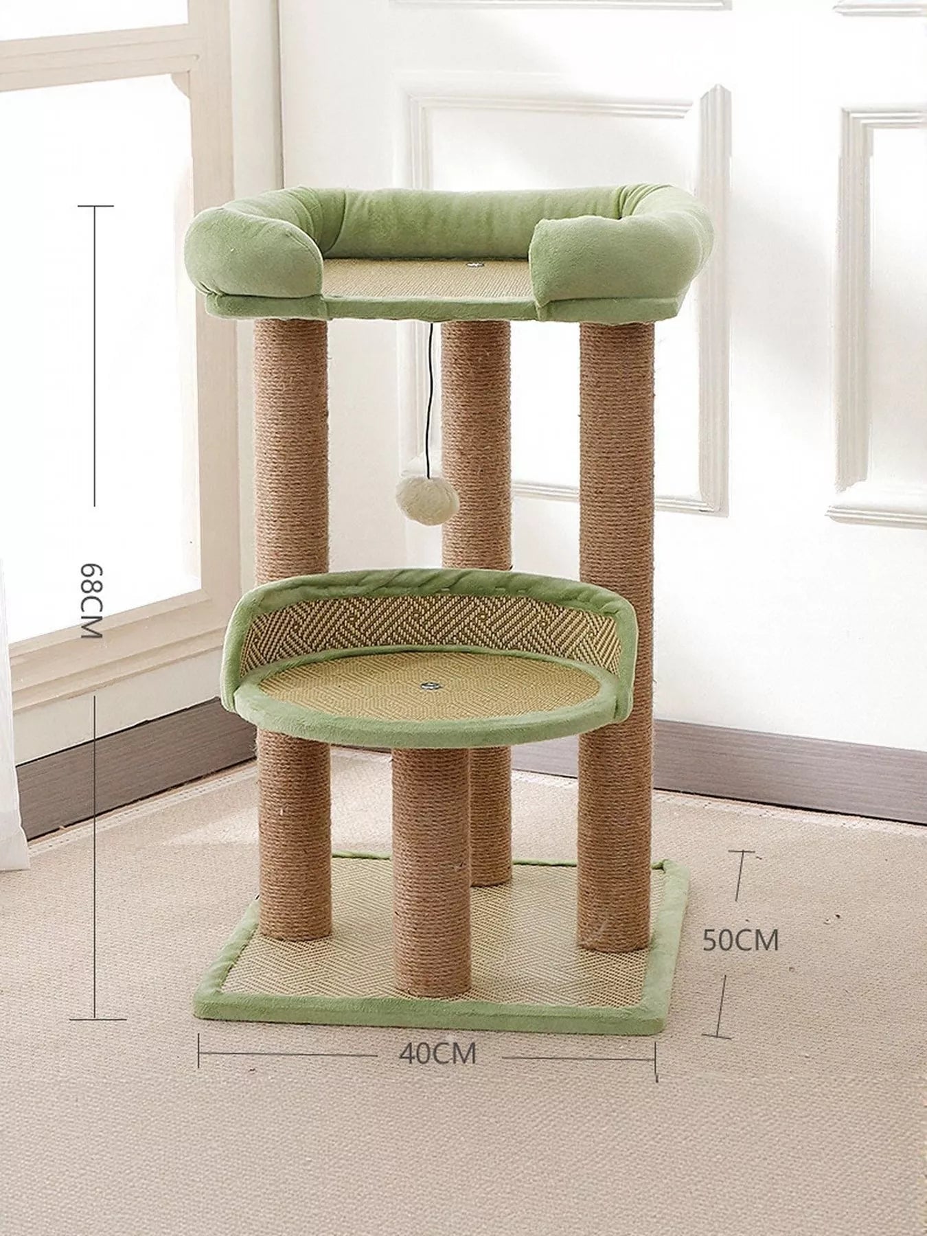 Plush Sisal Cat Tree Condo with Scratching Posts – view 10