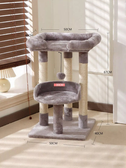 Plush Sisal Cat Tree Condo with Scratching Posts – view 14