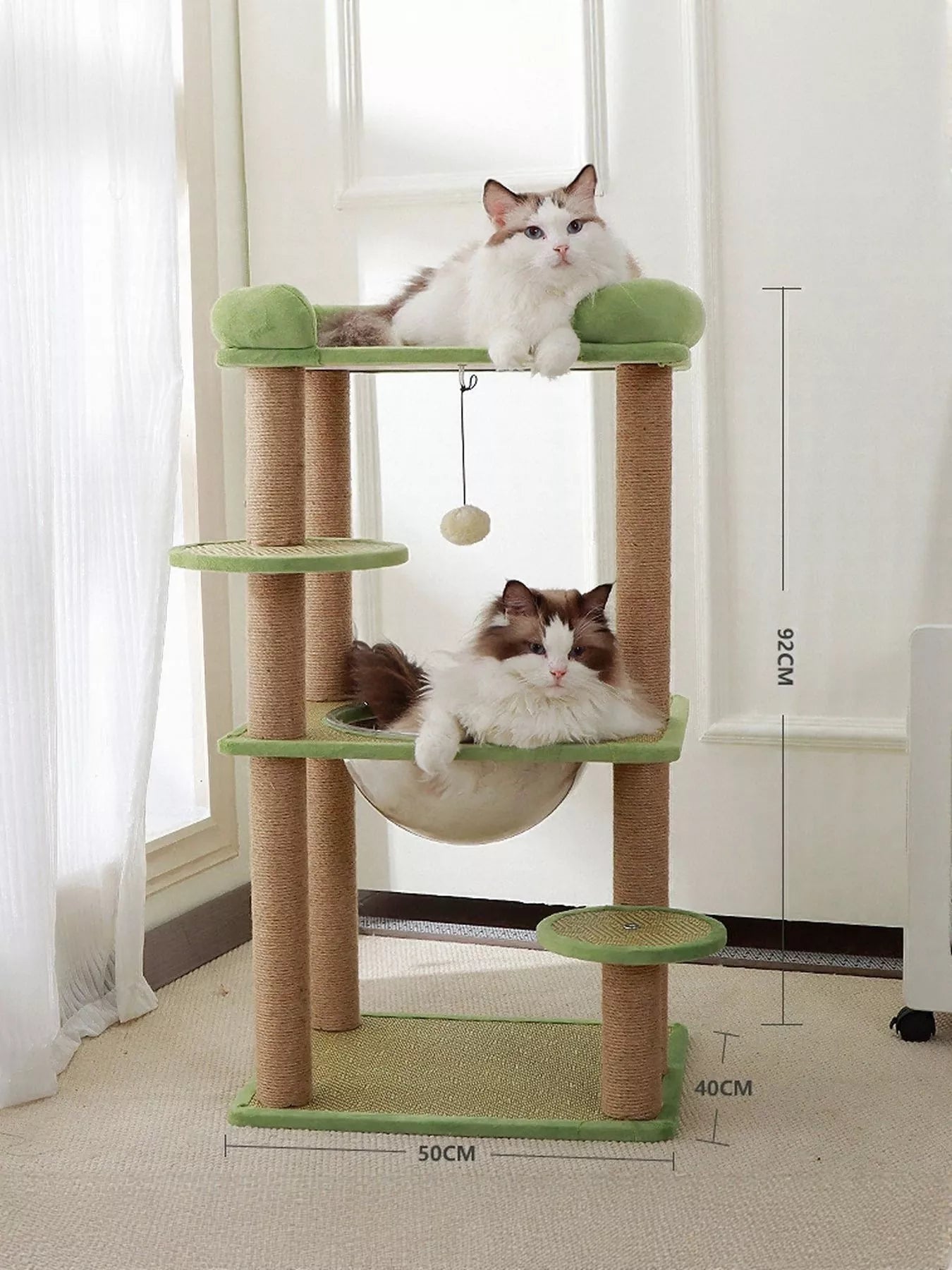 Plush Sisal Cat Tree Condo with Scratching Posts – view 2