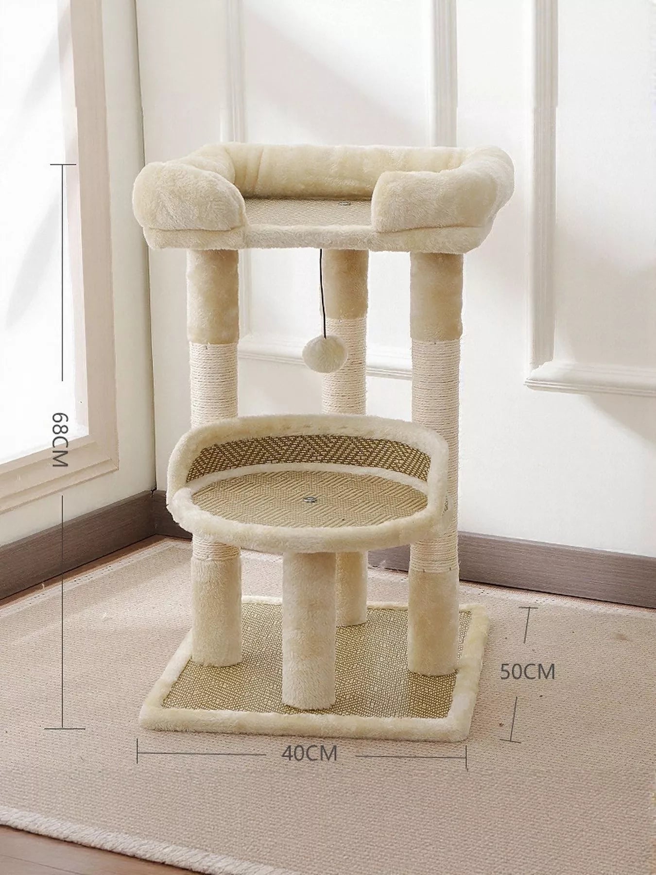 Plush Sisal Cat Tree Condo with Scratching Posts – view 5