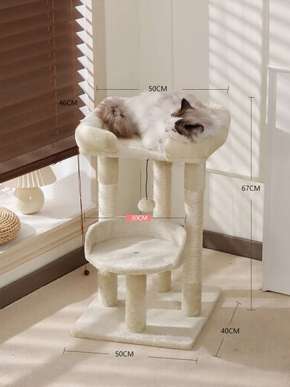 Plush Sisal Cat Tree Condo with Scratching Posts – view 9