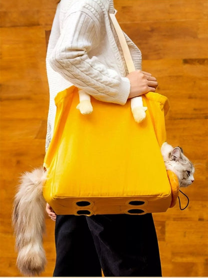 Portable Breathable Canvas Pet Carrier Bag – Travel Tote for Dogs & Cats, M–L – view 3