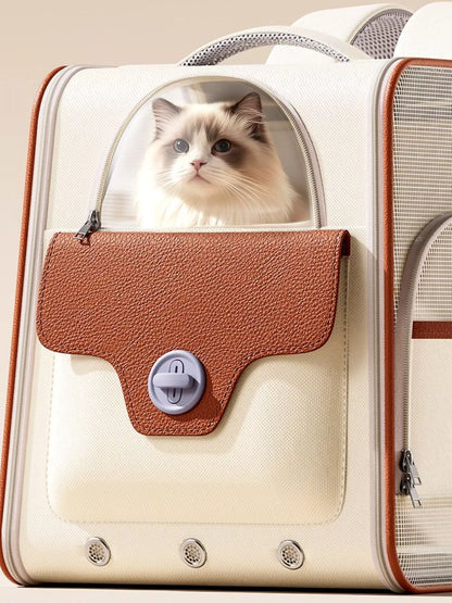 Portable Breathable Medium Pet Carrier Backpack – Hands-Free Travel Backpack for Cats & Dogs – view 2
