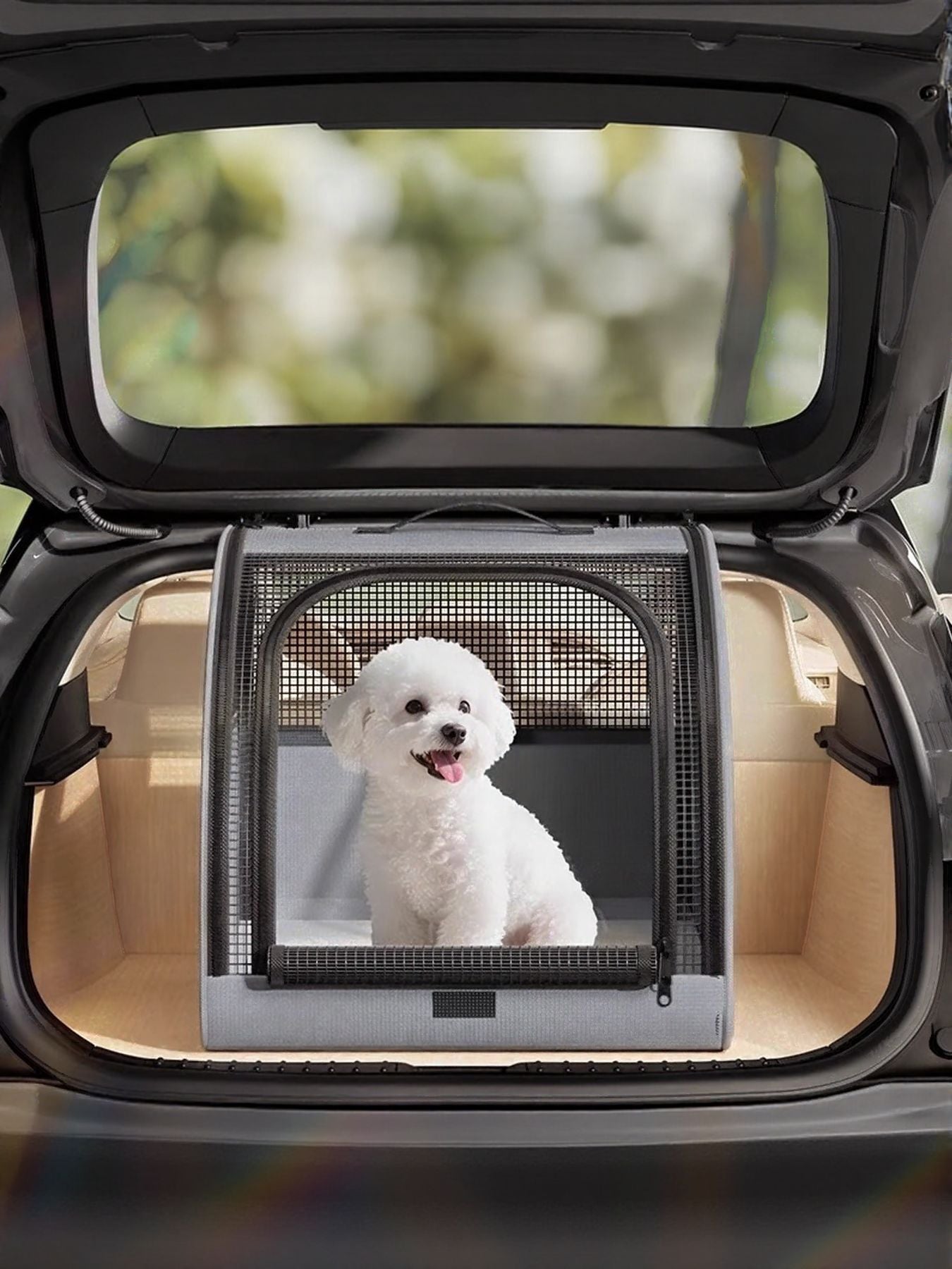 Portable Breathable Oxford Cloth Car Pet Cage – Large Travel Crate for Dogs & Cats – view 2
