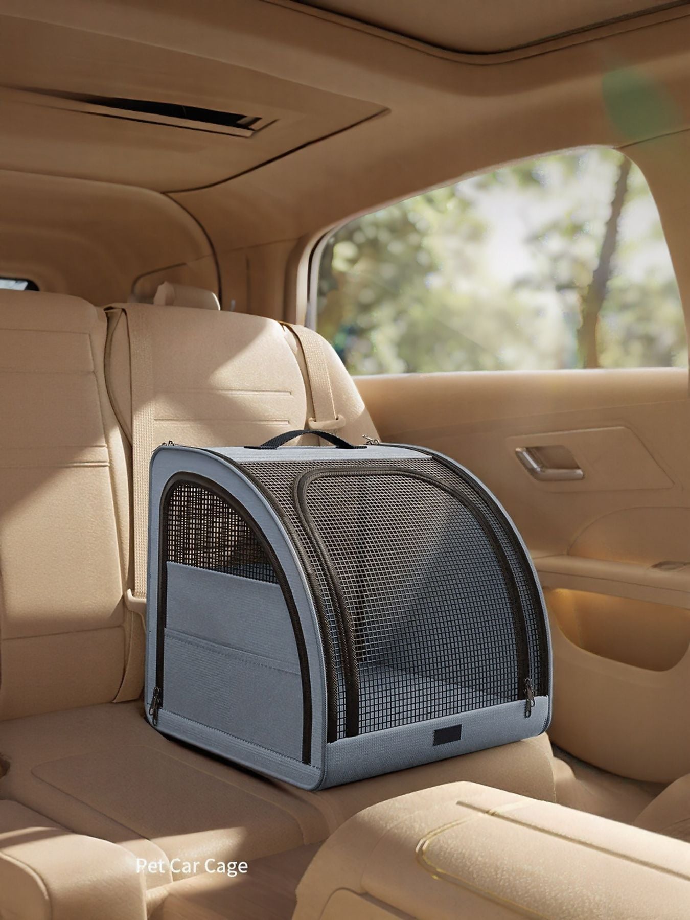 Portable Breathable Oxford Cloth Car Pet Cage – Large Travel Crate for Dogs & Cats – view 6