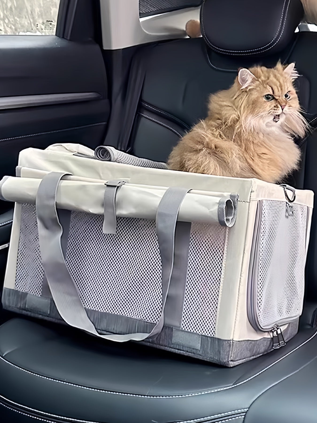 Portable Breathable Polyester Pet Carrier Bag – Medium Travel Bag for Dogs & Cats – view 3