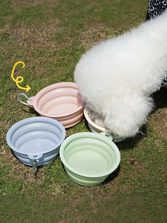 Portable collapsible TPE pet bowl, foldable travel food and water bowl for dogs and cats