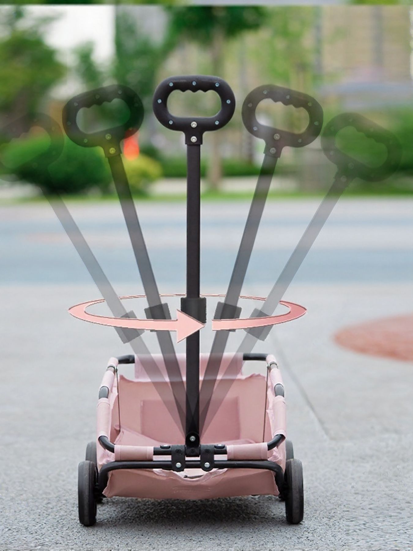 Portable Folding Polyester Pet Stroller Wagon – Medium Travel Stroller for Dogs & Cats – view 4