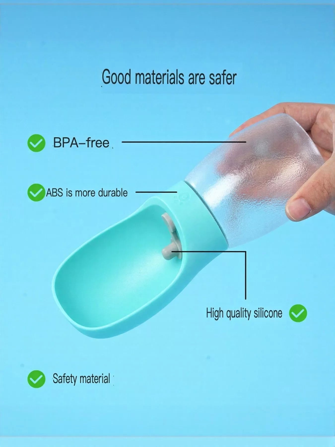 Portable Leak-Proof Pet Water Bottle with Drinking Bowl – view 2