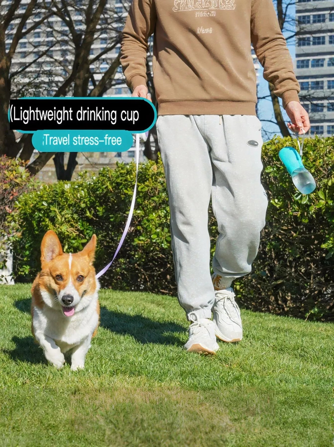 Portable Leak-Proof Pet Water Bottle with Drinking Bowl – view 4