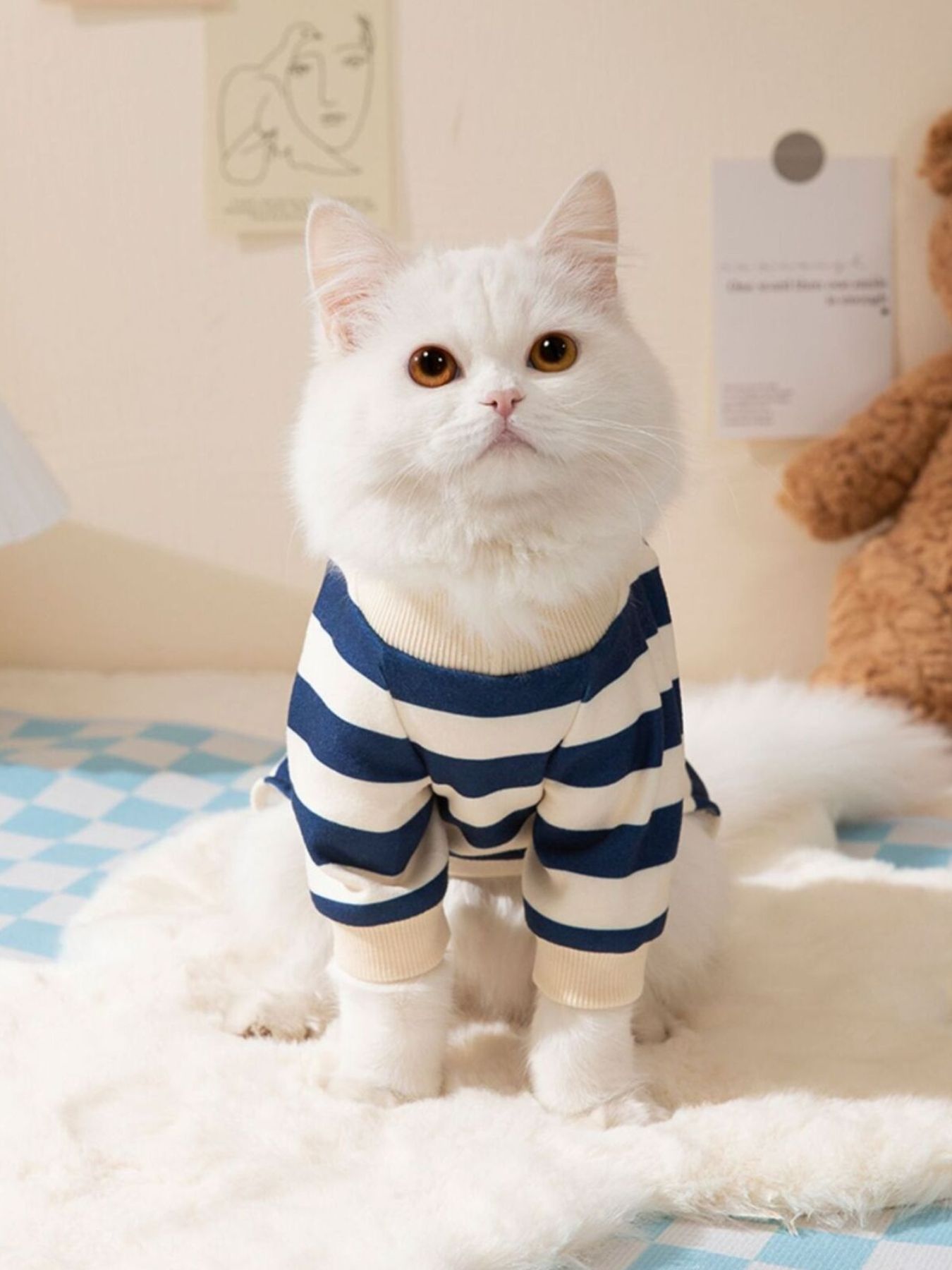 Printed Pet Jumpsuit – Applique Stretch One-Piece Outfit for Dogs & Cats – view 10