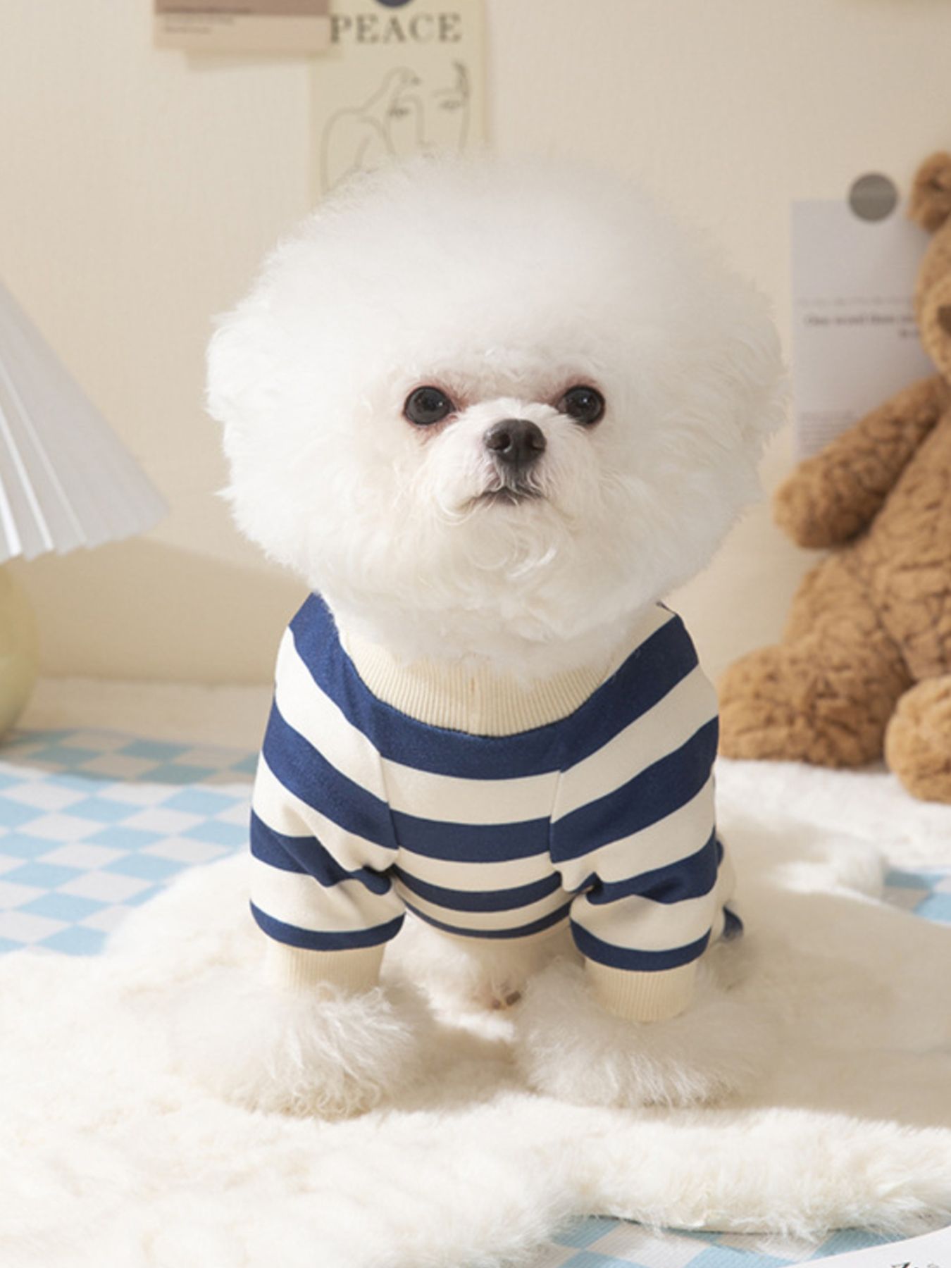 Printed Pet Jumpsuit – Applique Stretch One-Piece Outfit for Dogs & Cats – view 11