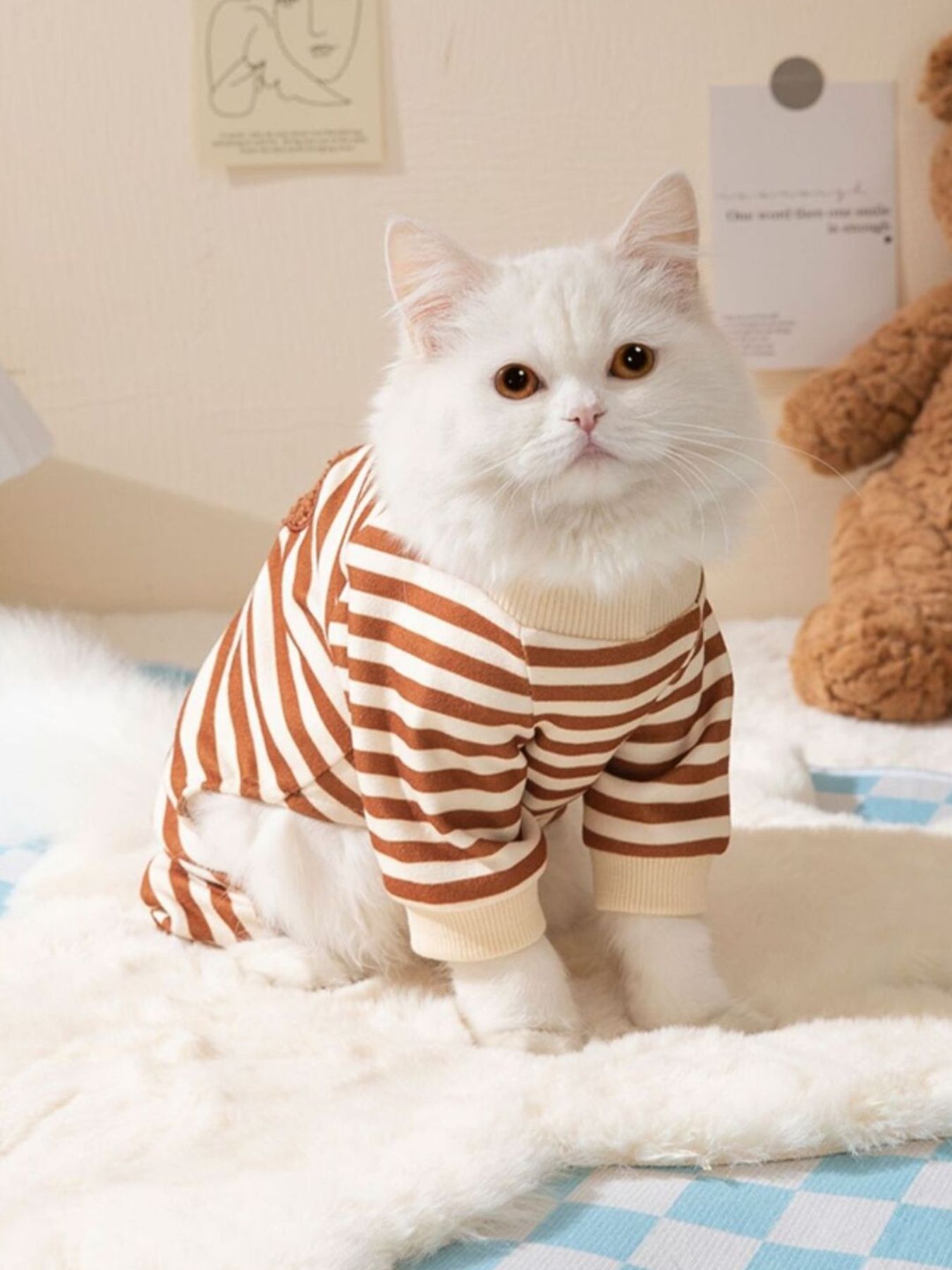 Printed Pet Jumpsuit – Applique Stretch One-Piece Outfit for Dogs & Cats – view 2