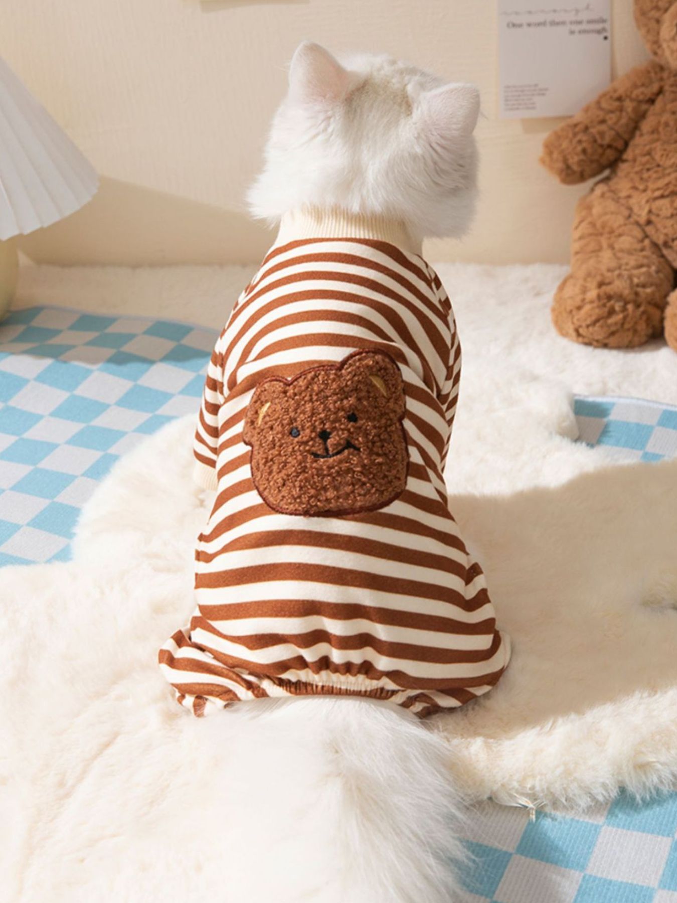 Printed Pet Jumpsuit – Applique Stretch One-Piece Outfit for Dogs & Cats – view 3