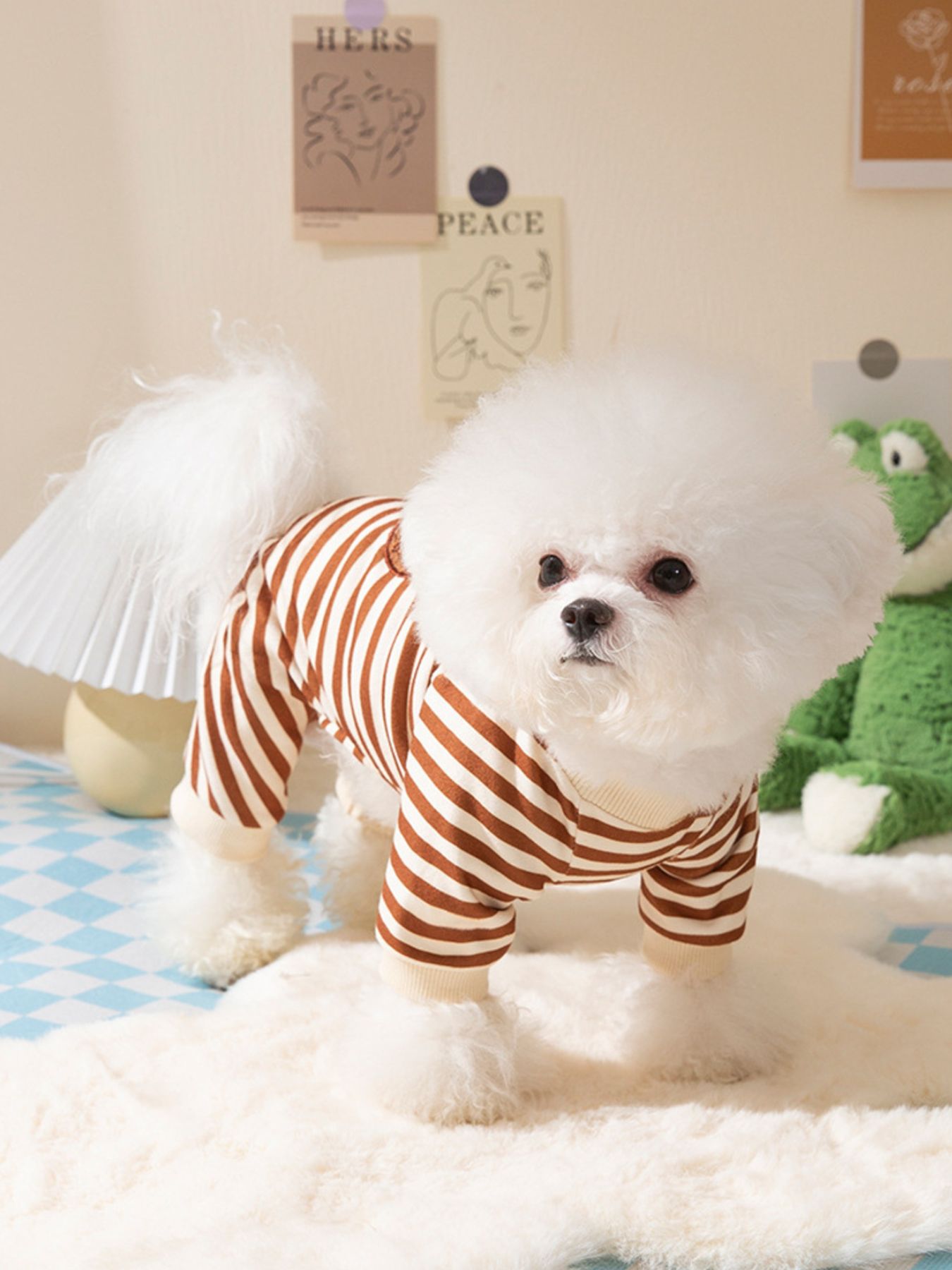 Printed Pet Jumpsuit – Applique Stretch One-Piece Outfit for Dogs & Cats – view 6