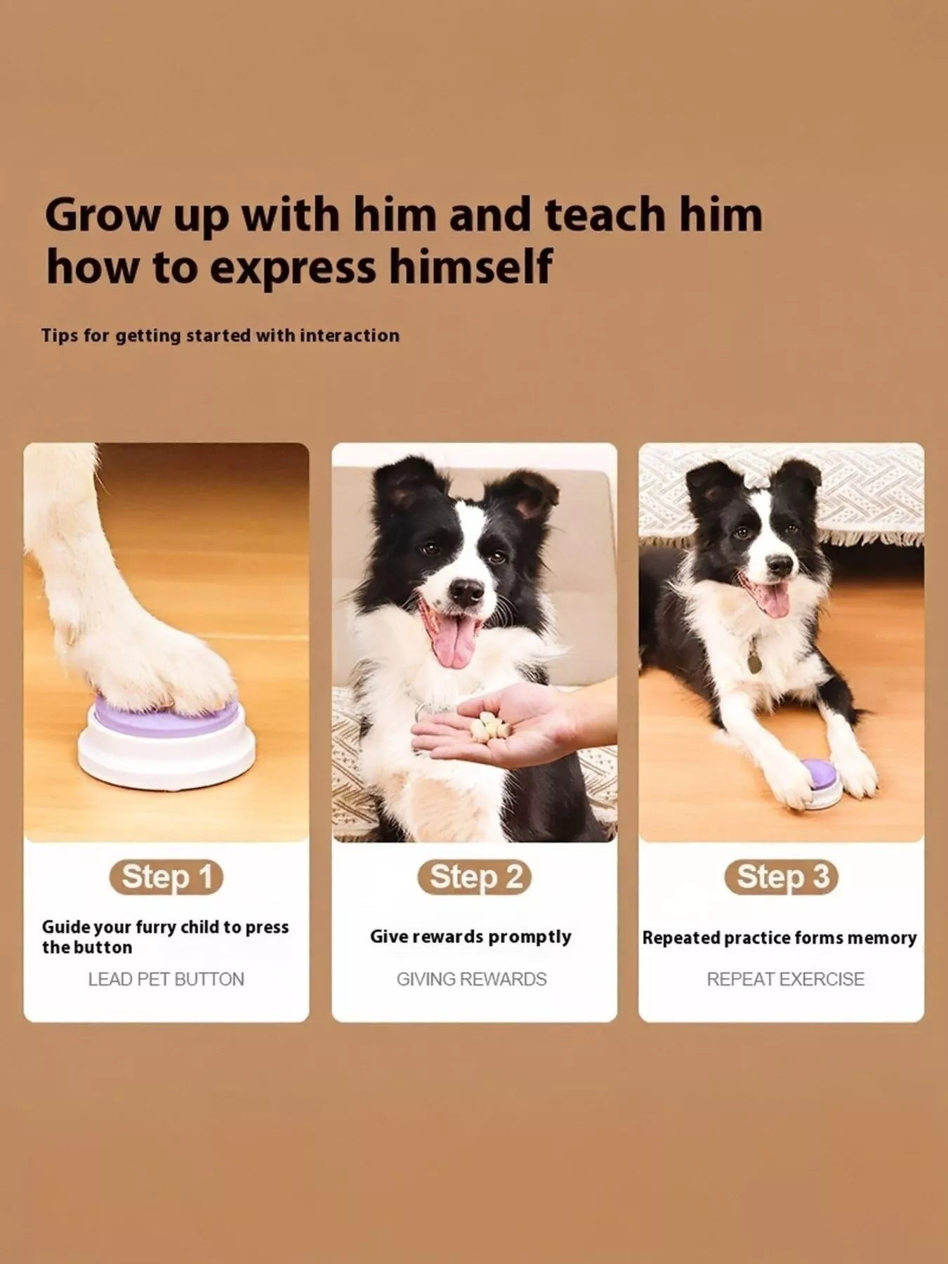Recordable Talking Pet Sound Buttons – Electric Plastic Communication Buttons for Dogs & Cats – view 5