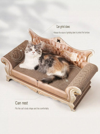 Retro Corrugated Cat Scratcher Lounge Bed – view 3