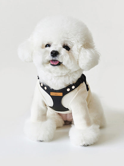 Rivet-Decorated PU Leather Dog Harness & Leash Set – Edgy 2-Piece Walking Set – view 12