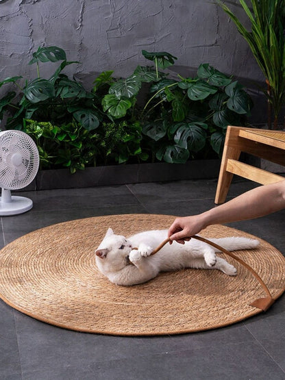 Round Braided Natural Pet Mat – view 3