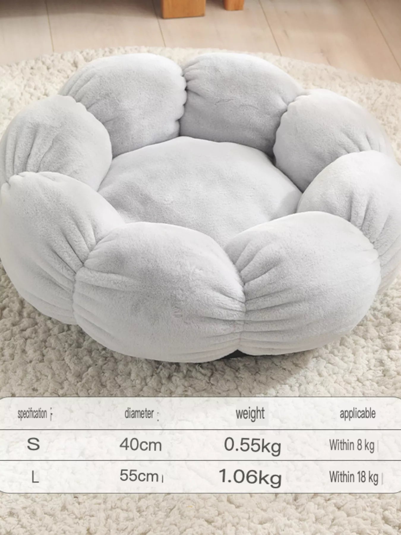 Round Plush Pet Nest with Cloud Pillow – Soft Cozy Bed for Cats & Small Dogs – view 10