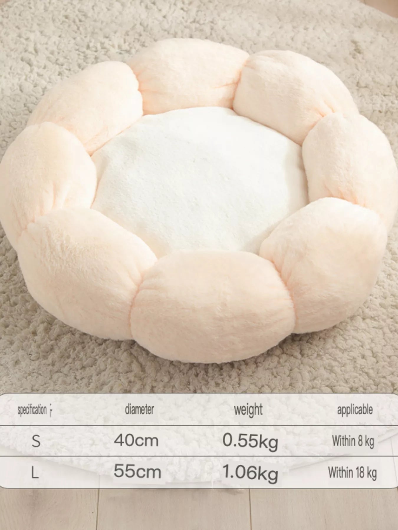 Round Plush Pet Nest with Cloud Pillow – Soft Cozy Bed for Cats & Small Dogs – view 4