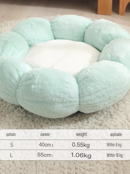 Round Plush Pet Nest with Cloud Pillow – Soft Cozy Bed for Cats & Small Dogs – view 7