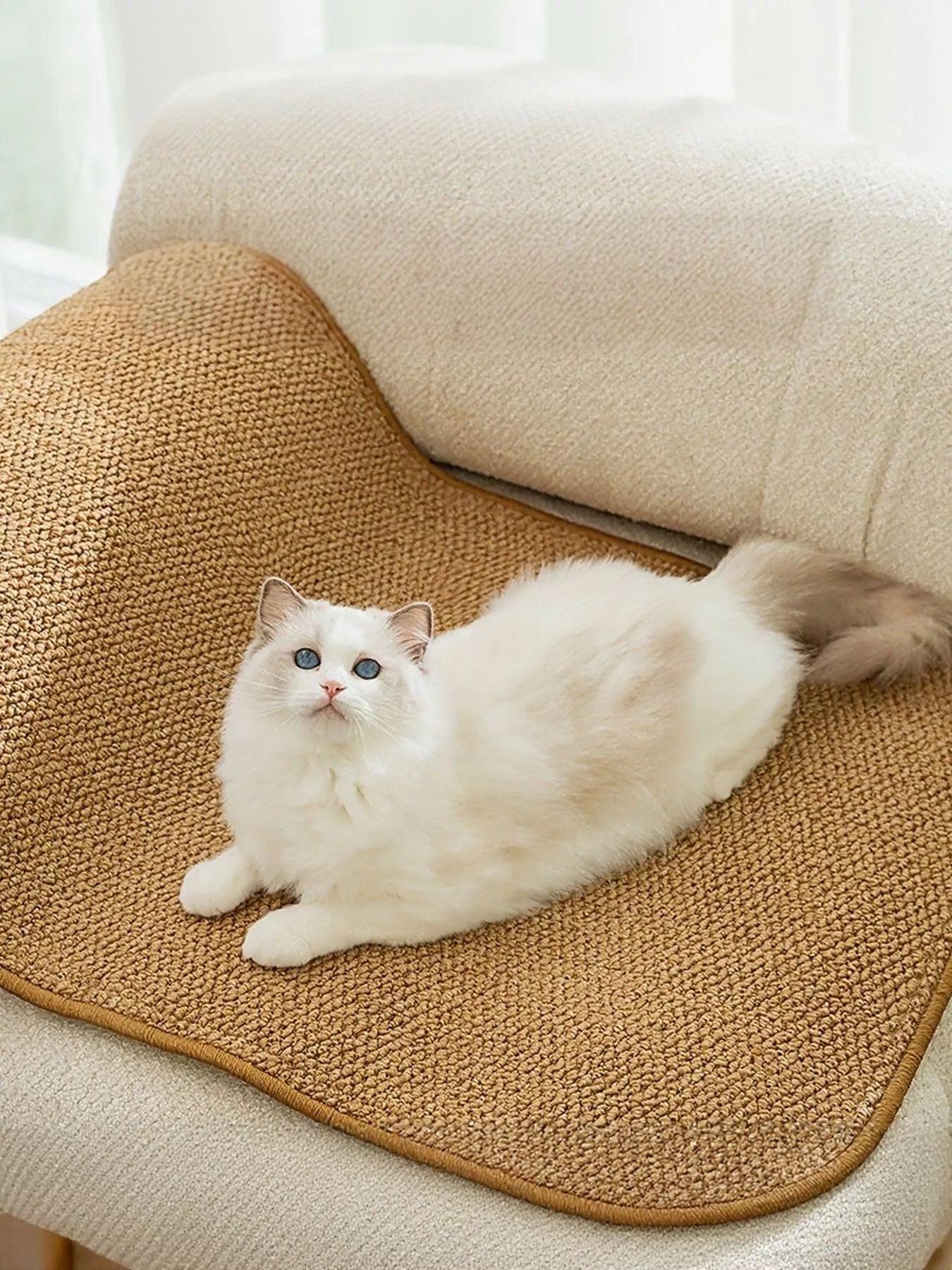 Sofa Protector Linen Cat Scratching Mat – Anti-Scratch Furniture Guard for Cats, XS–XL – view 2