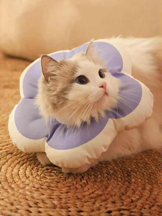 Soft flower-shaped pet recovery collar, comfortable cone alternative for dogs and cats