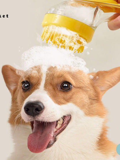 Soft plastic pet shower grooming brush for dogs and cats