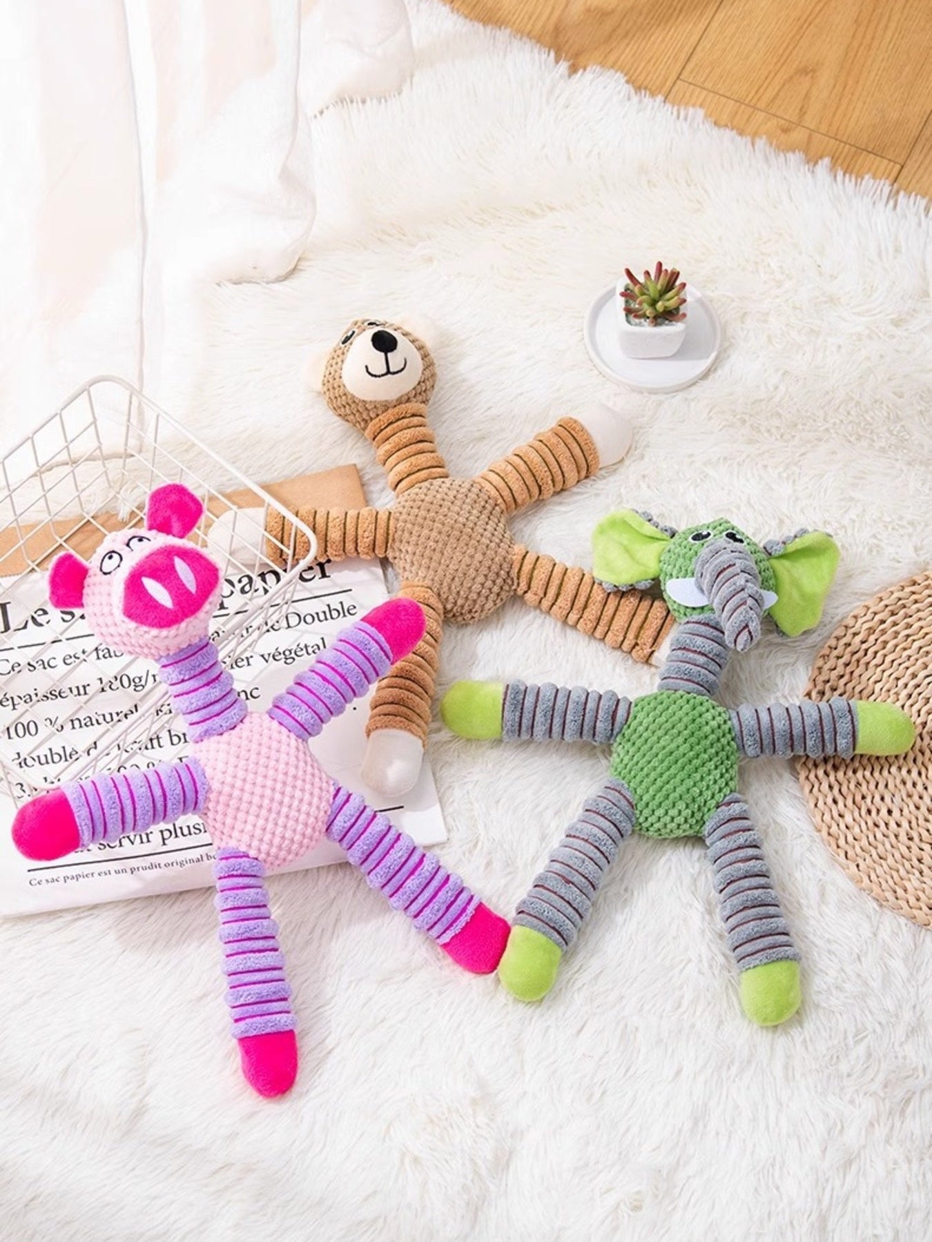 Soft Plush Animal Squeaky Pet Toy – view 2